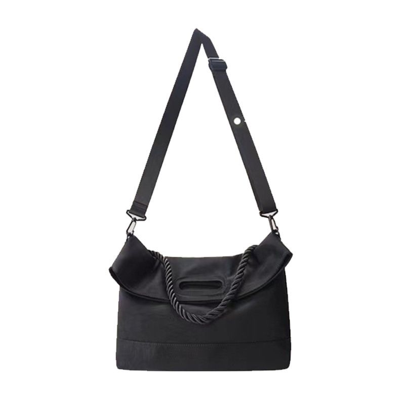 Borsa a tracolla nera con tracolla larga, nuova moda 2025, per studentesse, borsa da viaggio versatile di alta qualità_voghion.com