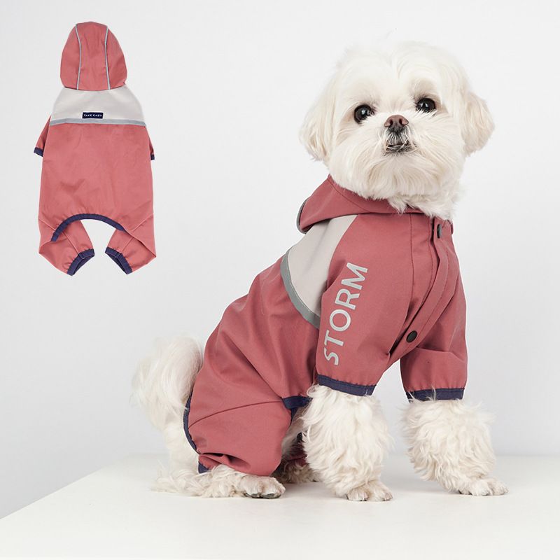 Pet And Dog Clothing, Rainproof, Breathable, Portable, Four Legged Raincoat, Reflective Night Coat_voghion.com