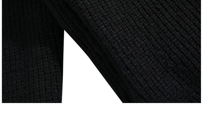 Cardigan da uomo in maglia con collo alto e cerniera, caldo maglione invernale con collo alto, traspirante ed elasticizzato, casual chic per la moda urbana._voghion.com