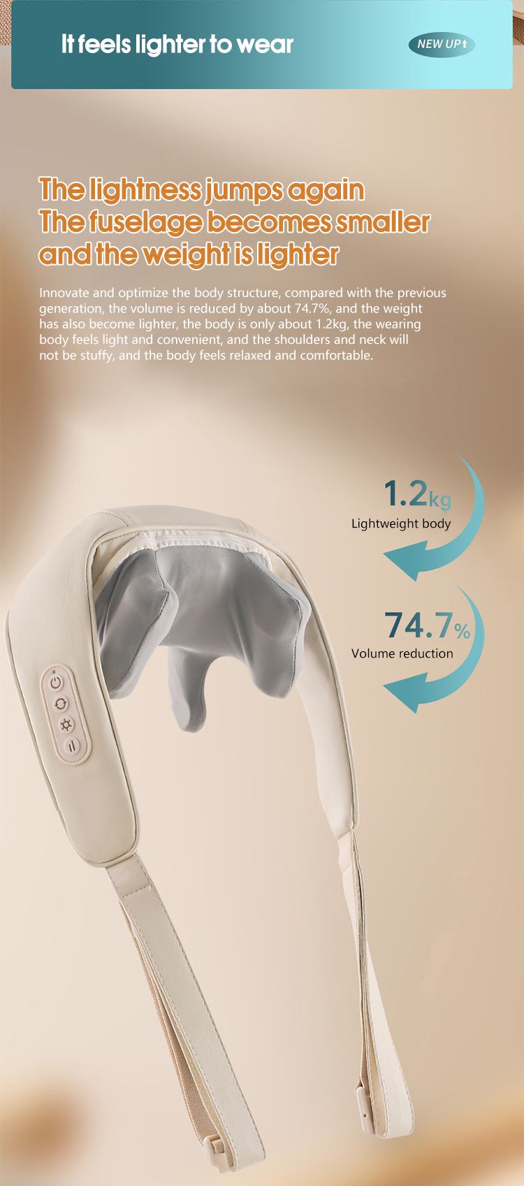 Elektrisches Massagegerät für Rückenschmerzen und Schulterschmerzen, Heißkompresse, beruhigender Massageschal zur Entspannung der Nackenmuskulatur_voghion.com