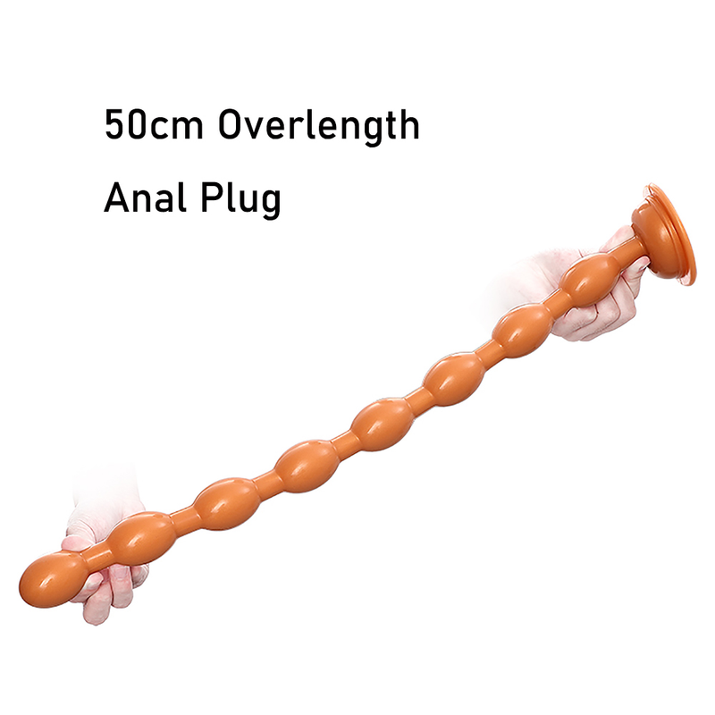 Silicone liquide surlongueur perles rondes Plug Anal gode dilatateur Anal doux masturbateur 50CM godemichet Anal sexe à_voghion.com