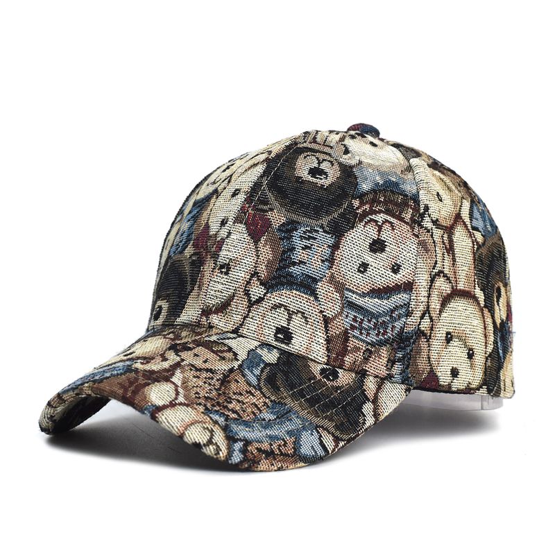 Boné de beisebol de urso fofo novo primavera sunh dog print homens mulheres unissex-adolescentes algodão snapback bonés moda hip hop vintage_voghion.com
