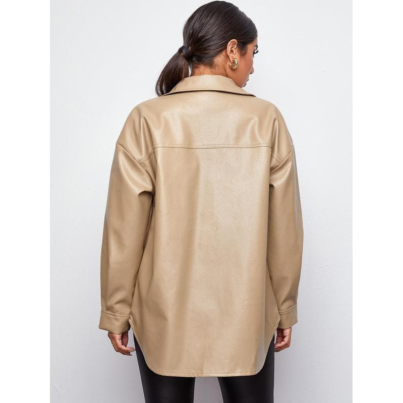 Winter Black Leather Jacket Women Winter Long Women's Moto Biker Zipper Jacket Streetwear Haruku Y2K Loose Women's Coat_voghion.com