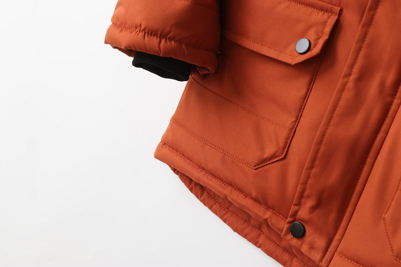 Boys' Color-Block Fleece-Lined Padded Jacket – Thick Winter Coat With Hood (120-170cm, 4 Colors)_voghion.com