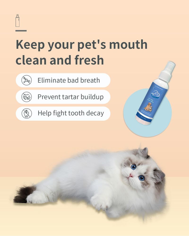 Dog Breath Freshener For Dogs & Cats Teeth Cleaning Spray Dog Bad Breath Pet Oral Care Spray 4fl.oz_voghion.com