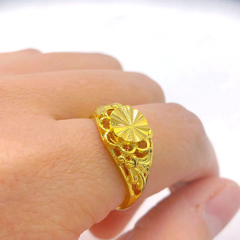 Vietnamese Sand Gold Women, Plated In Monotonous Color, With An Open Mouth Ring That Remains Colorfast For A Long Time._voghion.com