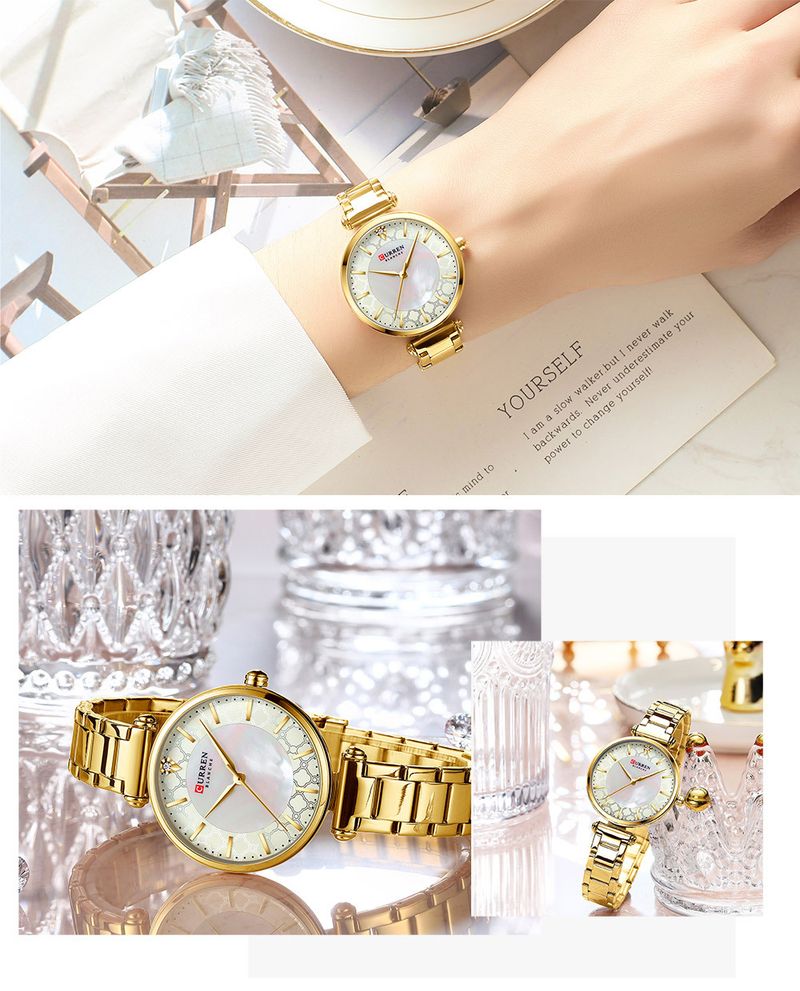 Women's Elegant Small Dial Watch With Shell-Inspired Face, Waterproof Quartz Wristwatch For Business & Casual Wear Business Watch_voghion.com
