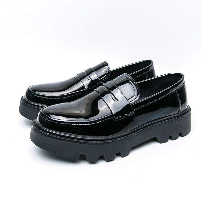 TerraStride Herren-Loafer im neuen britischen Stil, Business- und formelle Schuhe, glänzend, Slip-On, dicke Sohle, höhenverstellbar, lässige Lederschuhe_voghion.com