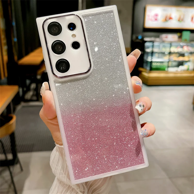 Glitter Silicone Case For Samsung Galaxy A15 S23 A05 A04 A14 A34 A54 A52 A13 A23 A33 A53 A73 Lens Protetcor Soft Cover_voghion.com