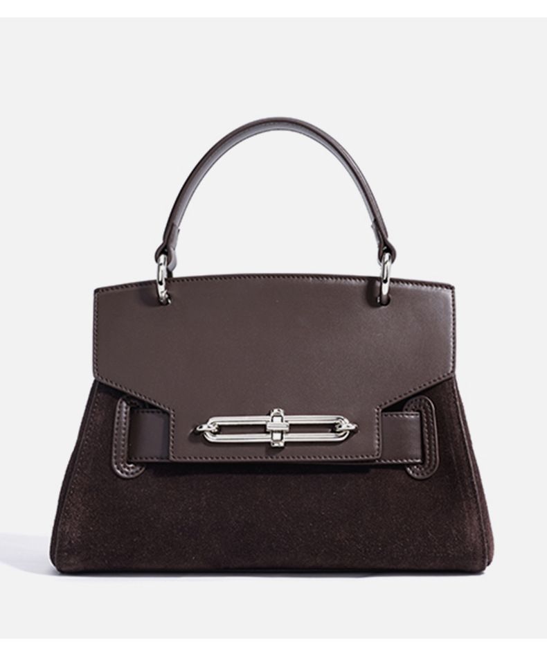 Elegante e spaziosa borsa tote in vera pelle per donna - Borsa a tracolla e a spalla versatile nei colori marrone moka, rosso Anchora, caffè_voghion.com