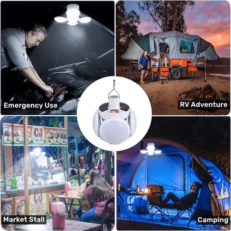 1 PC Lampada solare pieghevole per esterni Lampada portatile ricaricabile USB a LED Luci di ricerca Torcia da campeggio Lampada di emergenza per interruzioni di corrente_voghion.com