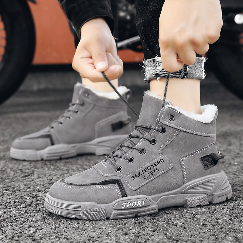 Fleecegefütterte, verdickte Schneestiefel für Herren, Winter-Baumwollschuhe, wasserdichte, rutschfeste, warme Martin-Stiefel für den Außenbereich, Koreanisch_voghion.com
