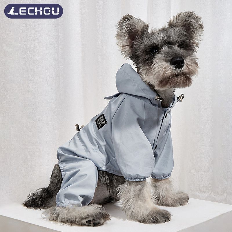 Dog Raincoat, Puppy Jumpsuit, Waterproof Jacket, Bulldog Small And Medium-sized Dog Clothing, Hooded Raincoat For By PawParty Store_voghion.com