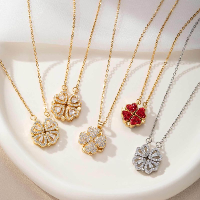 Vierbladige klaver ketting licht luxe sleutelbeen ketting titanium staal niet vervagend_voghion.com