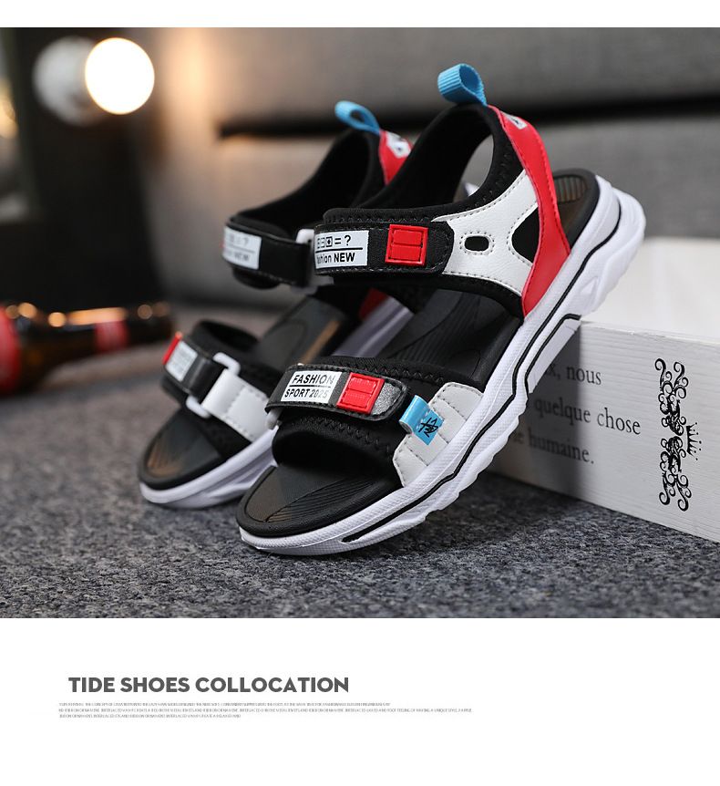 Kids Shoes Boys sandals 2024 summer new beach shoes soft bottom non slip open toe middle and large children boys deodorant student shoes_voghion.com
