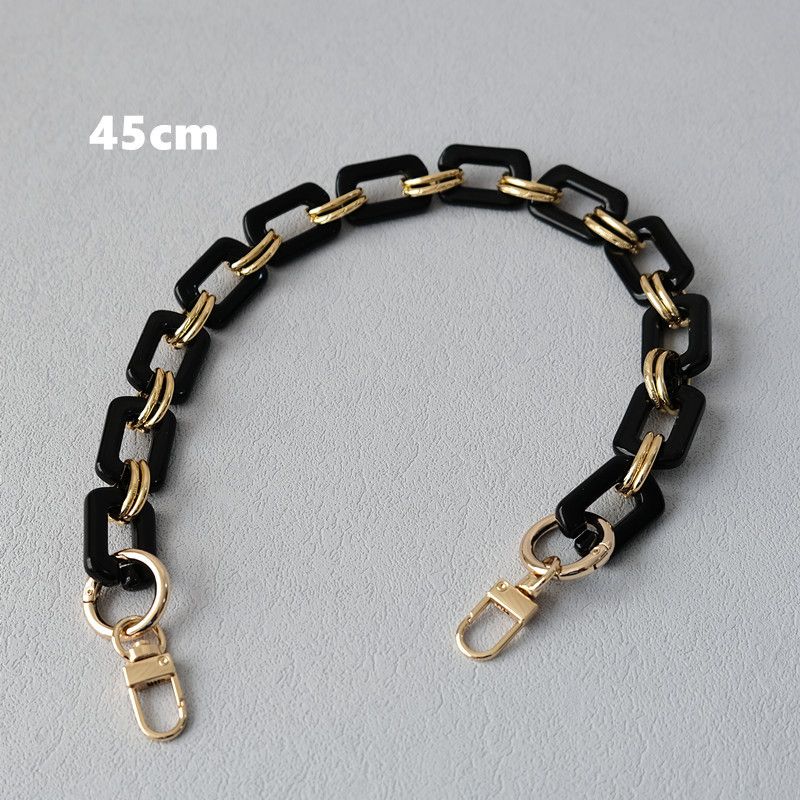Bolso bandolera grueso de moda para mujer, accesorio con cadena para teléfono de resina acrílica y oro mixto negro._voghion.com