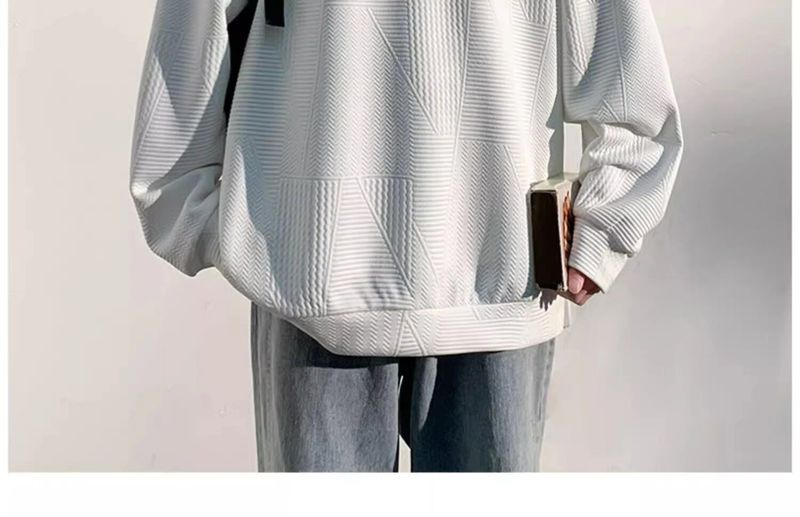 Erkek Çocuk Ağır Sıklet Uzun Kollu Tişört Erkekler İçin 2023 İlkbahar ve Sonbahar Yeni Trend Bol Ulusal Stil Zhongshan Sweatshirt Tabanı_voghion.com