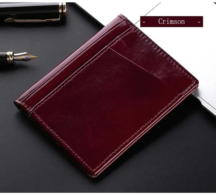 Designer Bag Ultra Thin Soft 100% Genuine Leather Mini Credit Multi RFID Slim Small Card Holder Men's Wallet_voghion.com