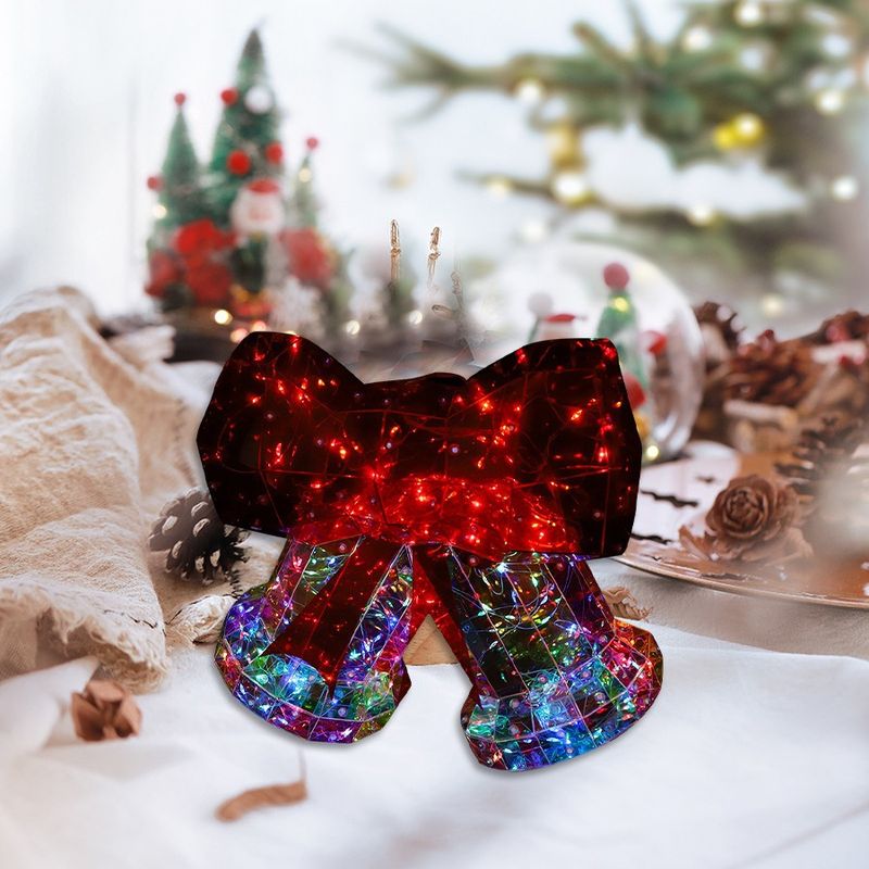 Decorazione decorativa a forma di campana con fiocco, iridescente, da appendere all'albero di Natale, decorazione per la stanza, luce notturna_voghion.com