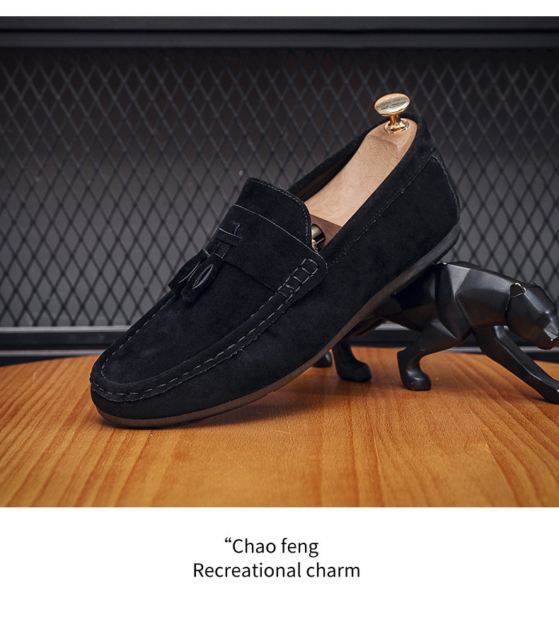 Herrskor Ny stil Trendiga herrskor Slip-on Casual Läderskor Tofs Mjuka Sulor Körskor Herr_voghion.com