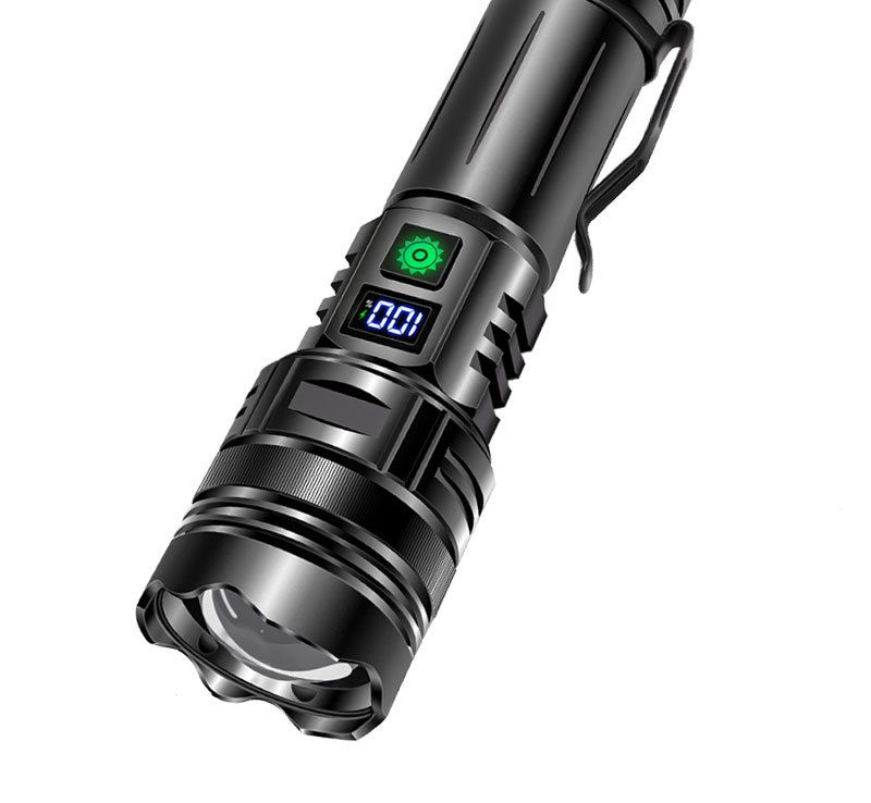 White Laser Patrol Outdoor Ultra-Bright Long-Range Zoom Portable Digital Power Bank Taschenlampe_voghion.com