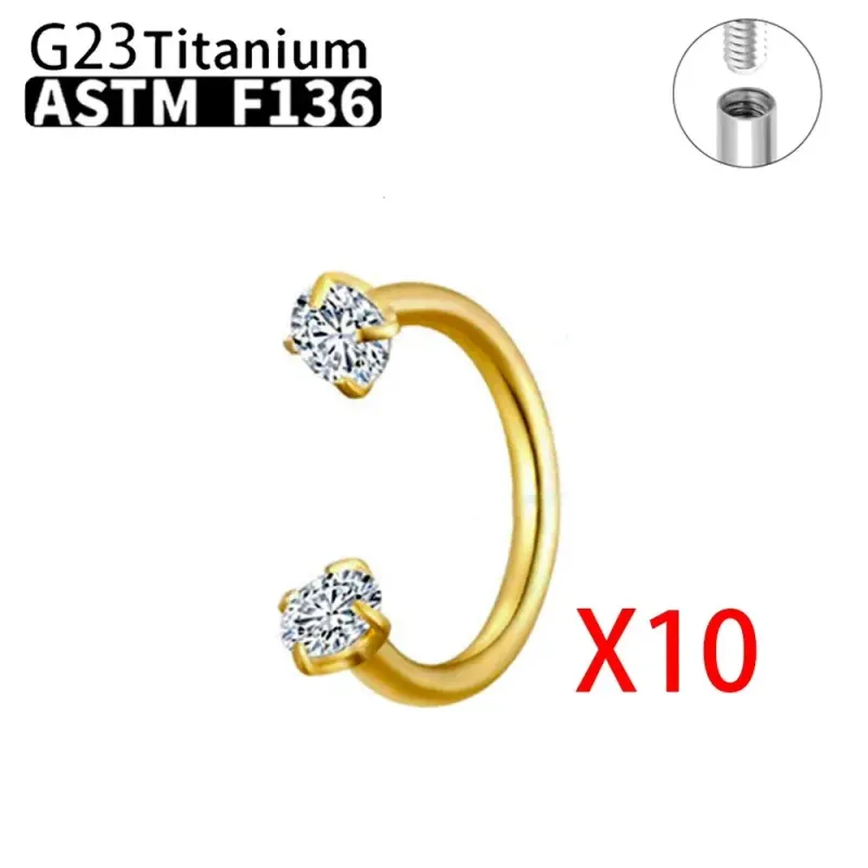 Piercing G23 ASTM36 Anello al naso C Rod Gioielli per il corpo Filettatura interna Cartilagine Elica Orecchini All'ingrosso 251106_voghion.com