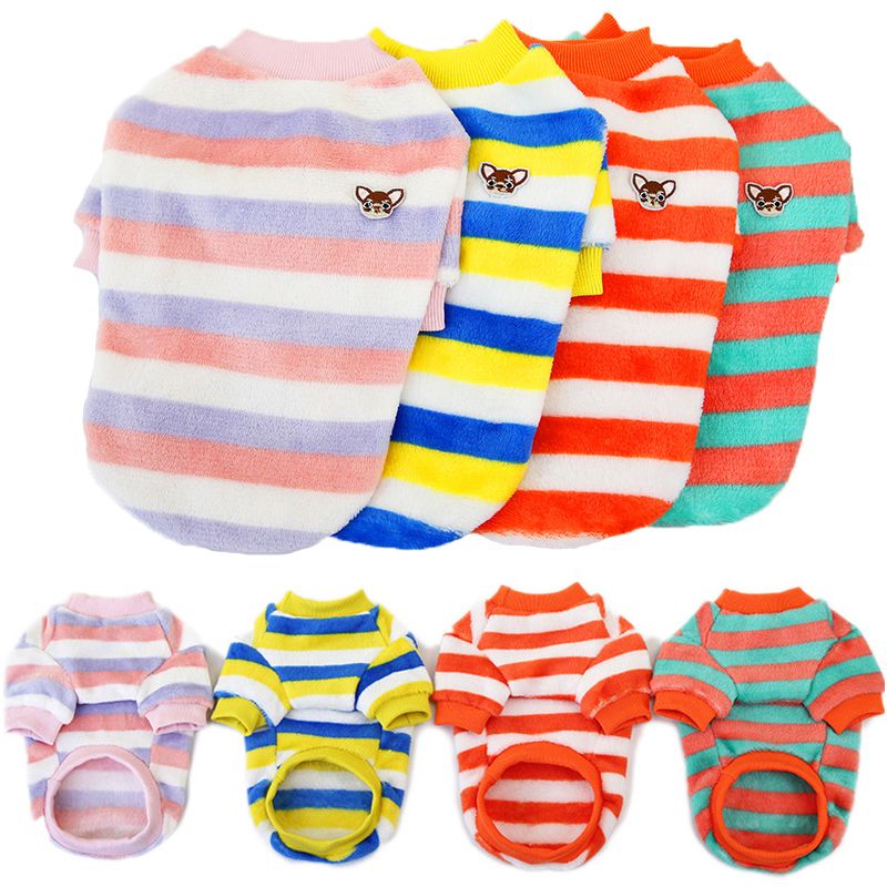 Regenbogen-warme Weste für Haustiere, Hemd, Fleece-Hundekleidung, T-Shirt für Hunde, Katzen, Kleidung, Mantel von PawParty Store_voghion.com
