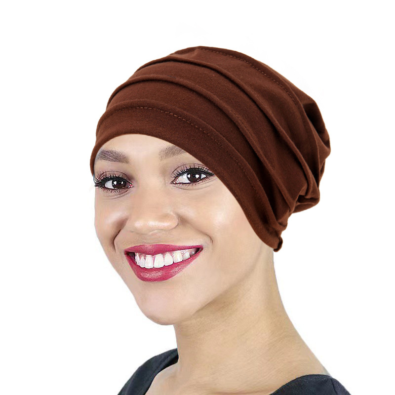 women's elastic pleated hexagonal hat Muslim base hat in stock_voghion.com