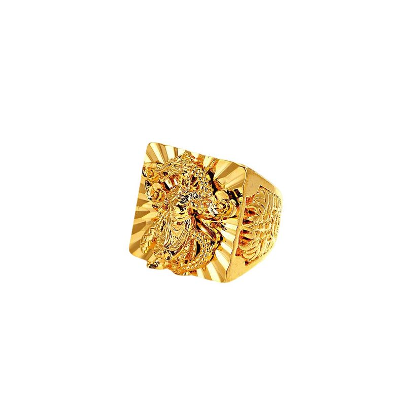 5D Brass Vacuum Jewelry Smooth Gong Men's Vietnamese Sand Gold Guan Yu Ring_voghion.com
