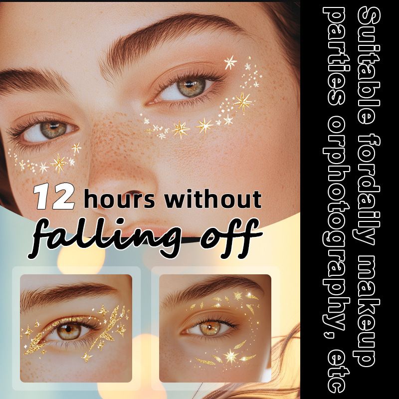 Adesivi per trucco temporaneo con lentiggini realistiche, impermeabili e anti-sudore, con stampa in oro_voghion.com