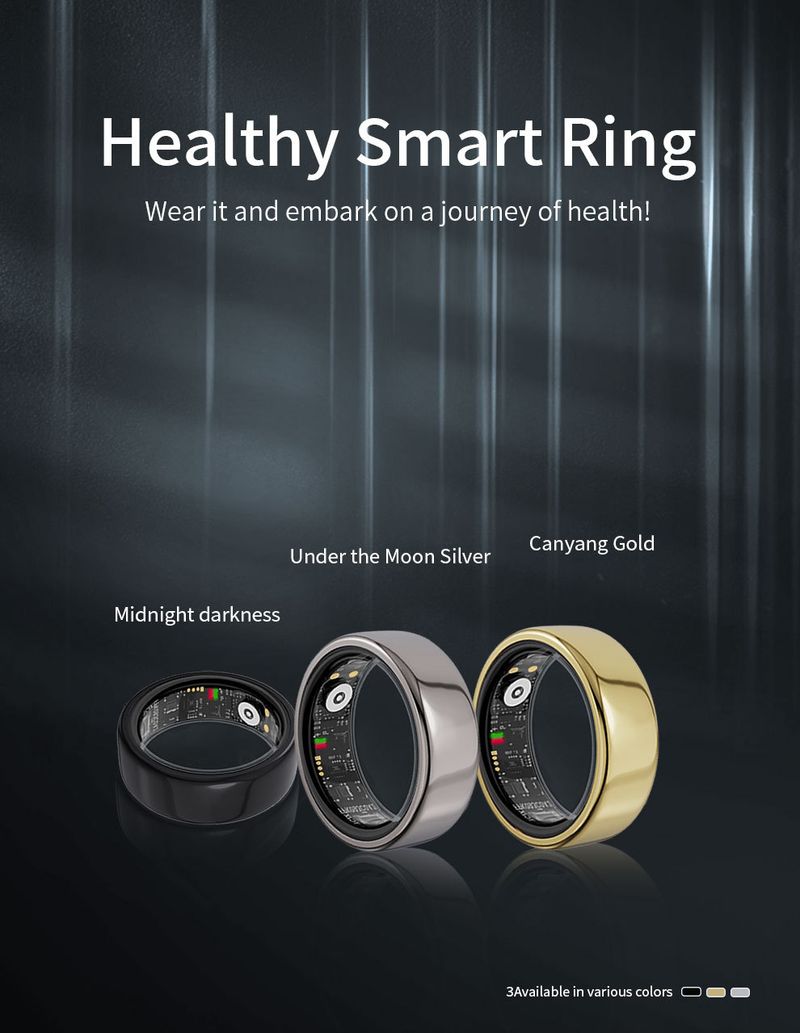 Smart-Ring für Herrenschmuck, Gesundheitsmanagement, Herzfrequenz, Blutsauerstoff, Schlafüberwachung, IP-wasserdichter Ring, Multisport_voghion.com