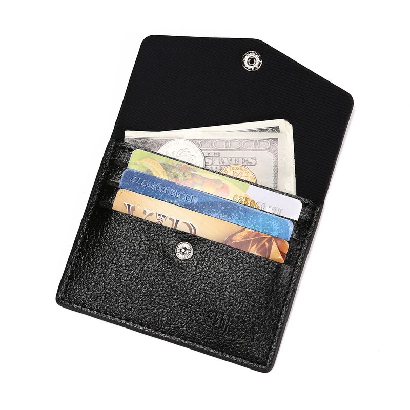 Slim PU Leather Wallet For Men & Women - Multi-Card Holder With Snap Closure, Minimalist Design, RFID Blocking, Lightweight & Compact_voghion.com