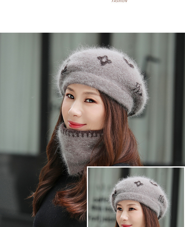 Konijnenhaar voor vrouwen in de wintermode, wollen knop voor moeders van middelbare leeftijd en oudere vrouwen, warme gebreide muts, dikke baretmuts_voghion.com