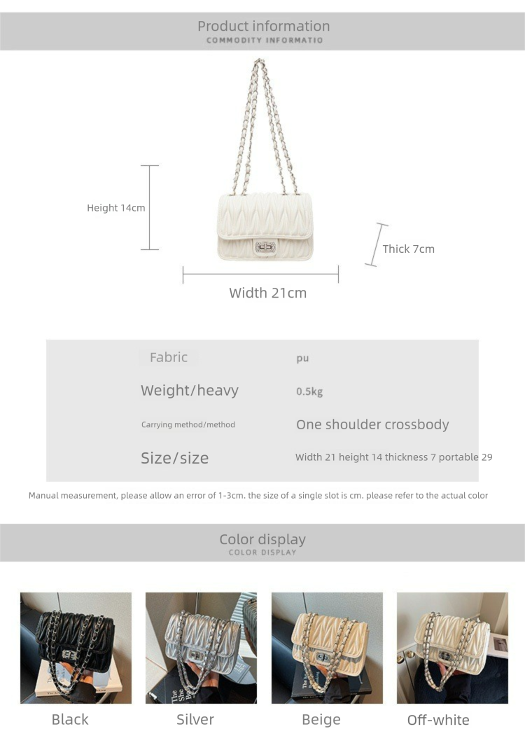 High-end Chain For Women 2025 Autumn New Fashion Simple Casual Single Shoulder Small Square Office Crossbody Bag_voghion.com