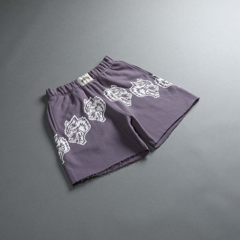 Men's Clothing New Pure Cotton Terry Casual Shorts Personality Wolf Head Print Pants Sweat Absorbent Breathable Men's Casual Pants_voghion.com