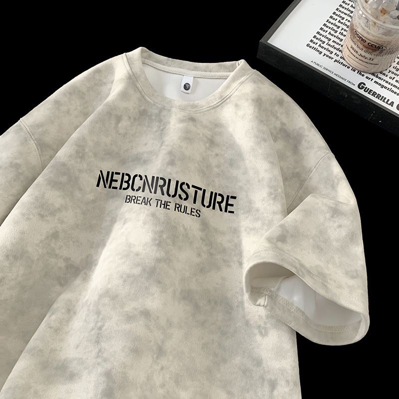 2025 Sommer Neues Modisches American Rascal Hübsches Tie Dye Gartenkragen T-Shirt Für Männer, Lose Große Größe Trendy_voghion.com