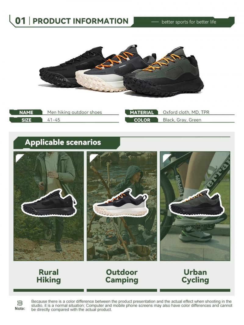 Baasploa Herren Wanderschuhe Lässige leichte Schnürschuhe Wanderschuhe Herren Outdoor Wasserdicht Camping Beständig Rutschfeste Sneakers_voghion.com