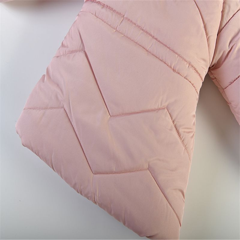 Kinderbekleidung, Kinderbekleidung, neuer Winter, einfacher, mit Kapuze gefütterter Mantel für Mädchen, bestickter, mit Baumwolle gefütterter Mantel_voghion.com