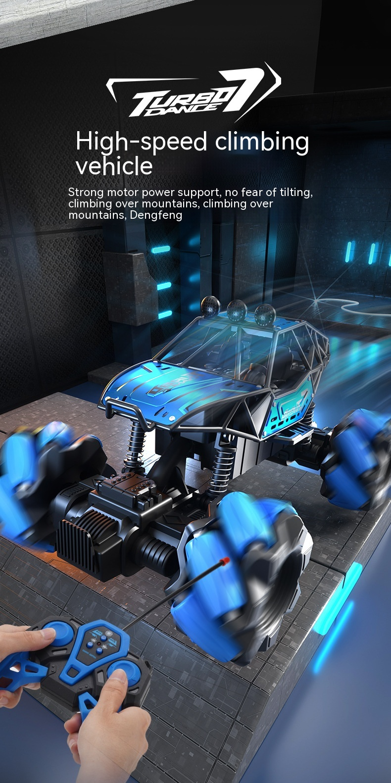 Grand véhicule tout-terrain contrôlé, quatre roues motrices à grande vitesse, clipping, charge, télécommande en alliage dynamique_voghion.com