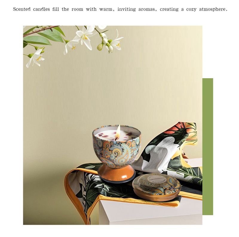 Taça Transfronteiriça com Flores Secas, Lembrancinha de Casamento, Presente de Aniversário, Vela Aromática com Fragrância Floral - Atacado_voghion.com