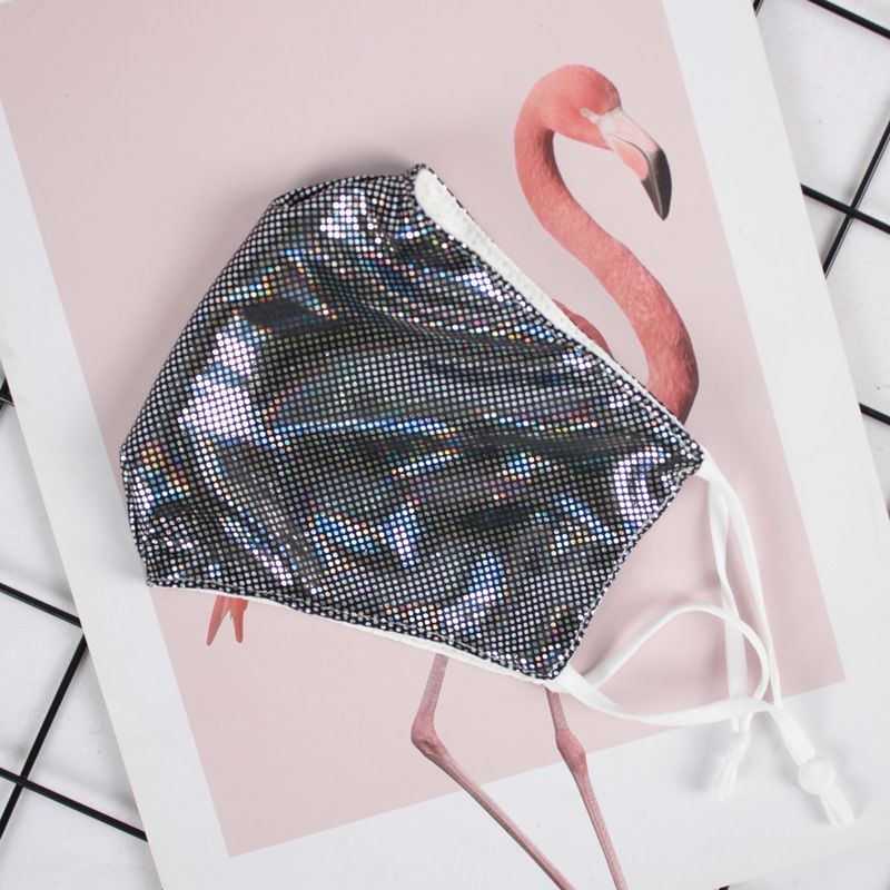 Shining and Sparkling Mask, Double layered Breathable, Can Place Filter, Dustproof, Personalized Decorative Mask_voghion.com