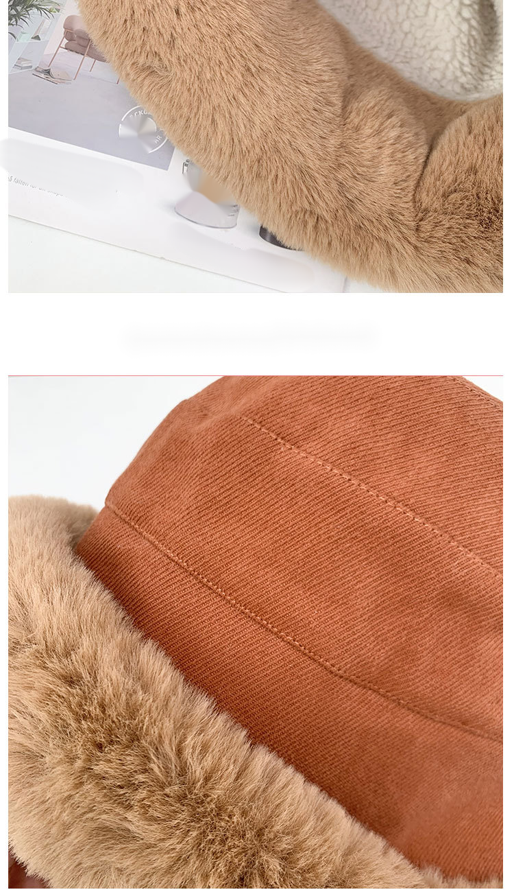 Sonbahar Ve Kış Kalın Peluş Şapka Çocuk Peluş Kova Şapkası Yuvarlatılmış Kenarları Zarif Ve Rüzgar Geçirmez Sıcak Kulak Korumalı Havza Şapkası_voghion.com