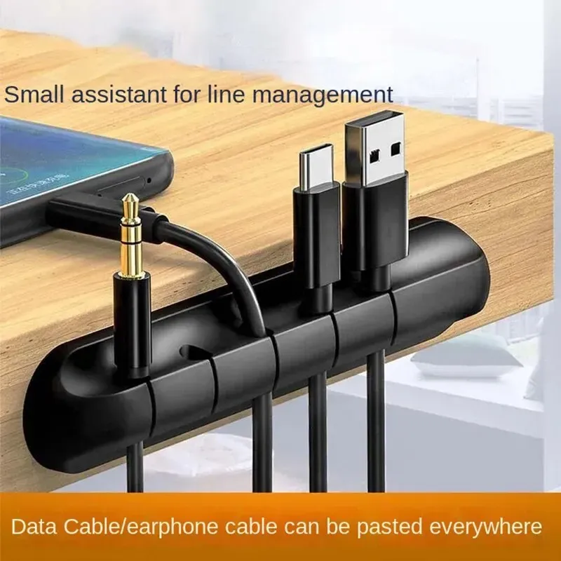 Self-Adhesive Cord Manager - Silicone Cable Organizer | No-Drill Installation | Home/Office Use | EU_voghion.com