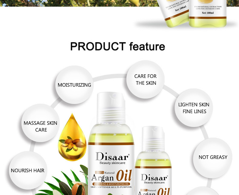 100% natural orgânico óleo de argan rosto corpo relaxamento óleo massagem hidratante hidratante melhor produto de controle de cuidados com a pele feminino_voghion.com