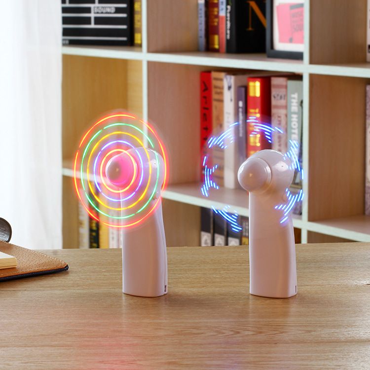 Handheld LED Licht Emittierende Fan Mit Blinkenden Wörter DIY Kreative Werbung Elektrische Fan Mini Fan Mit Custom Logo_voghion.com