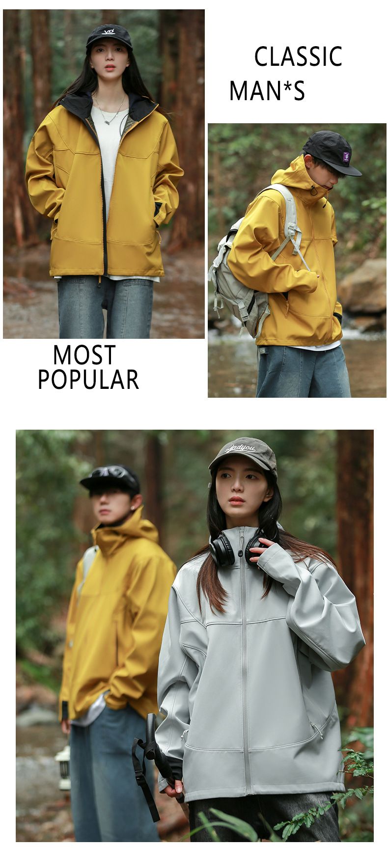 Men's Clothing Autumn and winter couples three proof outdoor soft shell graphene plus velvet jacket men and women's jacket leisure commuting_voghion.com