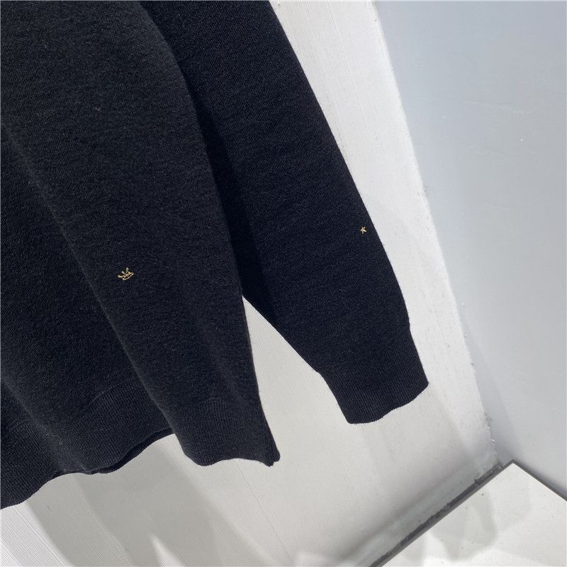 Herrenbekleidung Herren Winter neuer Pullover schwarzer Rollkragenpullover mit Stickerei Schafspelz Strickpullover Mode Business Herrenhemd B1EGA4326_voghion.com
