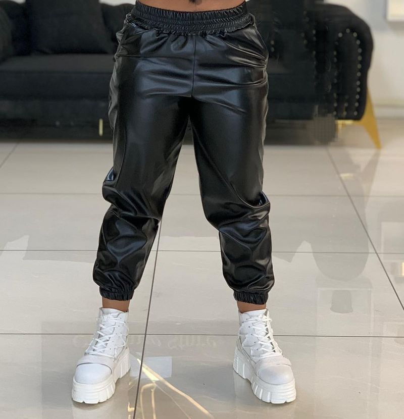 Women's Slim-Fit Faux Leather Pants – High Waist Stretch Skinny Trousers For Streetwear (S-XL)_voghion.com