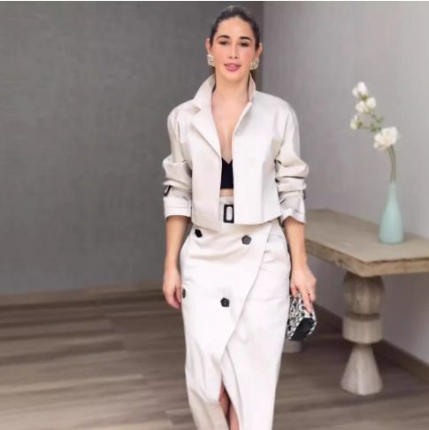 Audday 2025 Autumn New Versatile Casual Workwear Elegant Button Belt Suit Dress_voghion.com