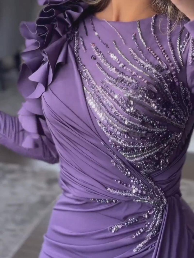 Dameskleding Zware Hot Diamond-jurk Banquet Temperament Geplooide jurk_voghion.com